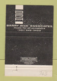 Matchbook Cover - Barry Rick Associates Talent Agency WEAR 40 Strike