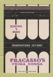 Matchbook Cover Fracasso's Prima Donna Italian Restaurant Portland OR 40 Strike