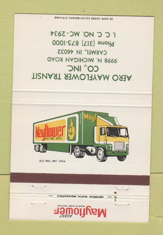 Matchbook Cover - Mayflower Trucking Aero Transit Carmel IN 40 Strike
