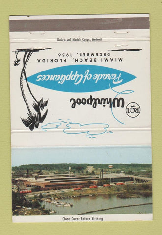 Matchbook Cover - Whirlpool Parade of Appliances Miami Beach FL 1956 40 Strike