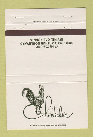 Matchbook Cover - Chanteclair Irvine CA 40 Strike