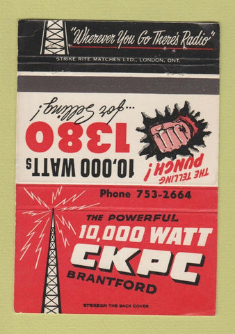 Matchbook Cover - CKPC Radio Brantford ON 1380 40 Strike