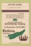 Matchbook Cover - Felfela Egyptian Restaurant Beverly Hills CA 40 Strike