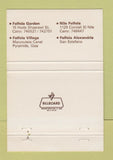 Matchbook Cover - Felfela Egyptian Restaurant Beverly Hills CA 40 Strike