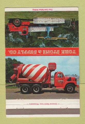 Matchbook Cover - York Stone Supply Concrete York PA 40 Strike