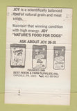 Matchbook Cover - Joy Dog Food Oakdale PA 40 Strike