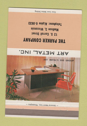Matchbook Cover - Art Metal Office Furniture Parker Madison WI 40 Strike
