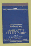 Matchbook Cover - Marlatt's Barber Shop Lafayette IN WEAR 40 Strike