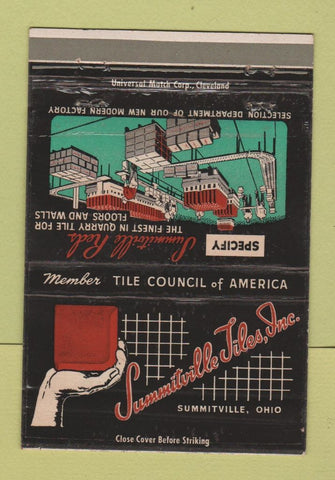 Matchbook Cover - Summitville Tiles OH WEAR 40 Strike