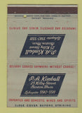 Matchbook Cover - PA Kimball Boston MA Liquors 40 Strike