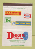 Matchbook Cover - Deas Tire Gulfport Pascagoula Hattiesburg MS  40 Strike