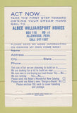 Matchbook Cover - Albee Homes Allenwood PA 40 Strike
