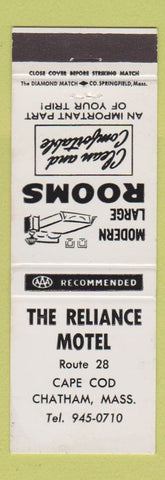 Matchbook Cover - Reliance Motel Chatham MA WEAR