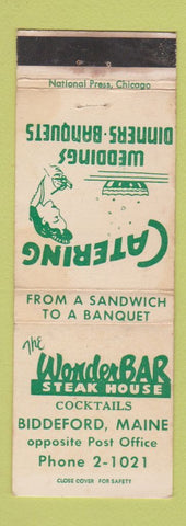 Matchbook Cover - Wonder Bar Steak House Biddeford ME