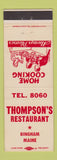 Matchbook Cover - Thompson's Restaurant Bingham ME