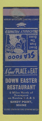 Matchbook Cover - Down Eastern Restaurant Sandy Point ME