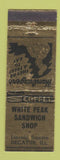 Matchbook Cover - White Peak Sandwich Shop Decatur IL