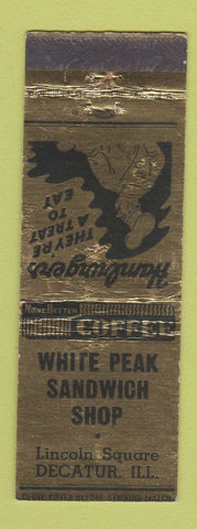 Matchbook Cover - White Peak Sandwich Shop Decatur IL