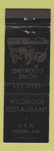 Matchbook Cover - Wildridge Restaurant Aurora IN WEAR