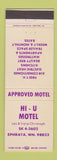 Matchbook Cover - Hi U Motel Ephrata WA
