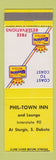 Matchbook Cover - Best Western Phil Town Inn Sturgis SD