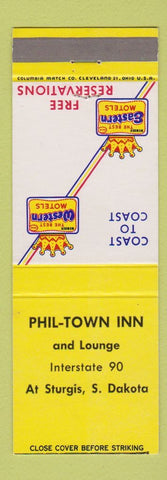 Matchbook Cover - Best Western Phil Town Inn Sturgis SD