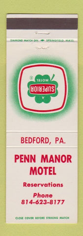 Matchbook Cover - Penn Manor Motel Bedford PA Superior