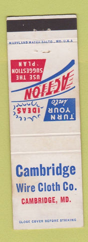 Matchbook Cover - Cambridge Wire Cloth MD