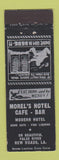Matchbook Cover - Morel's Hotel Cafe Bar New Roads LA