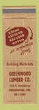 Matchbook Cover - Greenwood Lumber Greenwood IN