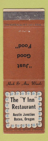 Matchbook Cover - Y Inn Restaurant Bates OR