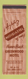 Matchbook Cover - Greenwood Motel Moosehead Lake Greenville Junction ME