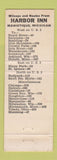 Matchbook Cover - Harbor Inn Manistique MI