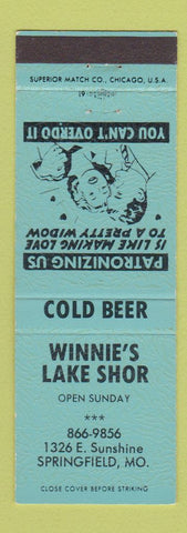 Matchbook Cover - Winnie's Lake Shor Springfield MO