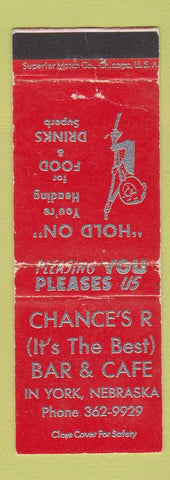 Matchbook Cover - Chance's R Bar Cafe York NE WEAR