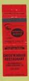Matchbook Cover - Chick n House Restaurant Christiansburg VA