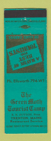 Matchbook Cover - Green Moth Tourist Camp Trenton ME