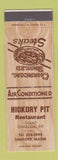 Matchbook Cover - Hickory Pit Restaurant Sanford ME