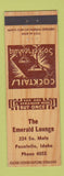 Matchbook Cover - Emerald Lounge Pocatello ID