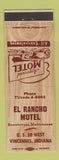 Matchbook Cover - El Rancho Motel Vincennes IN