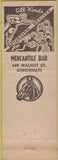 Matchbook Cover - Mercantile Bar Cincinnati OH football back