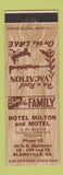 Matchbook Cover - Hotel Milton Motel Blairsville GA