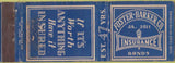 Matchbook Cover - Foster Barker Insurance WORN
