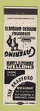Matchbook Cover - The Bradford Restaurant Defiance OH
