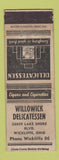 Matchbook Cover - Willowick Deli Wickliffe OH WEAR