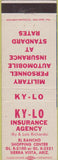 Matchbook Cover - Ky Lo Insurance Sierra Vista AZ