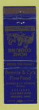 Matchbook Cover - Bonnie & Cy's Restaurant Fremont OH