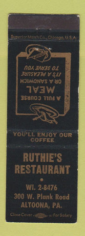 Matchbook Cover - Ruthie's Restaurant Altoona PA