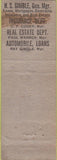Matchbook Cover - Anchor Securities Insurance Spokane WA WORN