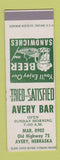 Matchbook Cover - Avery Bar Avery NE SAMPLE